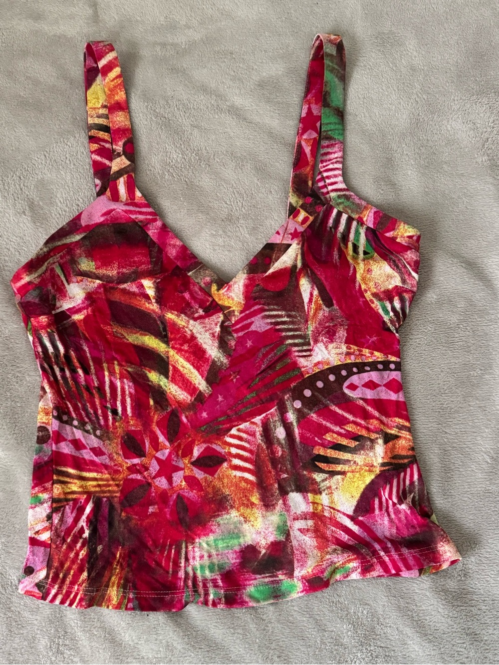 Versace Jeans Collection Multicolor Abstract Print Camisole